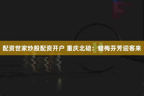 配资世家炒股配资开户 重庆北碚：蜡梅芬芳迎客来